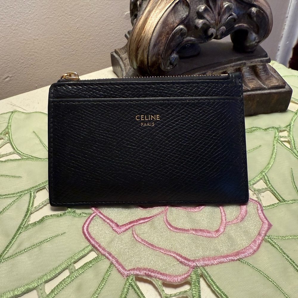 Celine Black Textured Leather Pouch